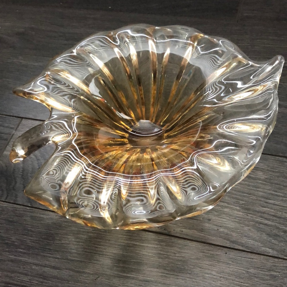 Unique merigold vintage Murano trinket/candy dish